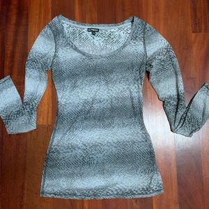 2/$20 Express sheer Snake print long sleeve top